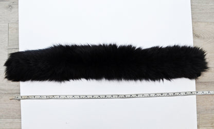 Black Fox Fur Ruff double – genuine fox tail fur – image 8