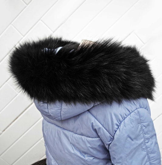 BY ORDER XL Double Real Fox Fur (Tail) Trim Hood, Fur collar trim, Fox Fur Collar, Fur Scarf, Fur Ruff, Fox Fur Hood, Hood Fur, stripe