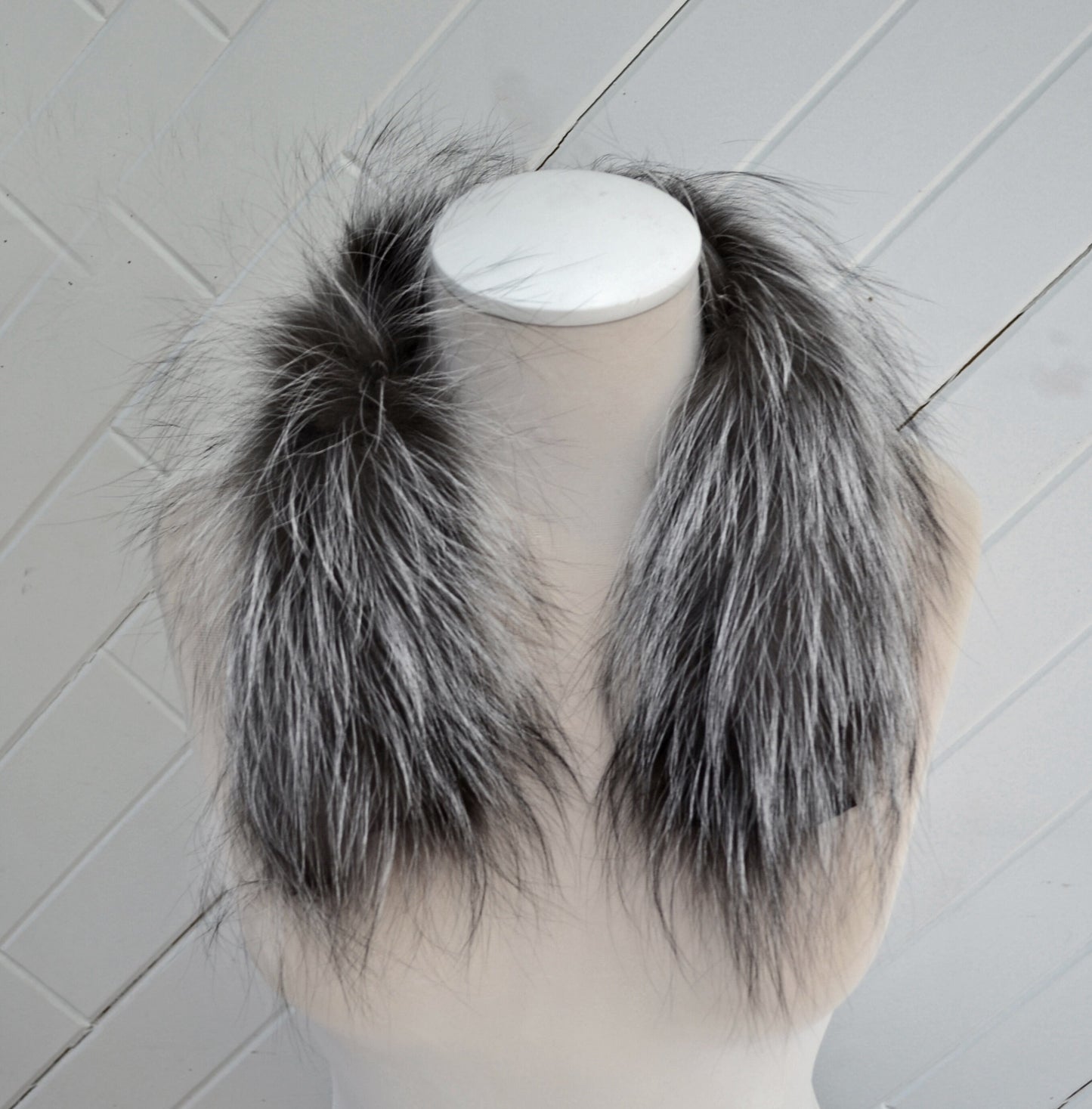 BY ORDER  60cm Real Silver Fox Fur Trim Hood, Fur collar trim, Fox Fur Collar, Fur Scarf, Fur Ruff, Fox Fur Hood, Fox Fur, Fur stripe