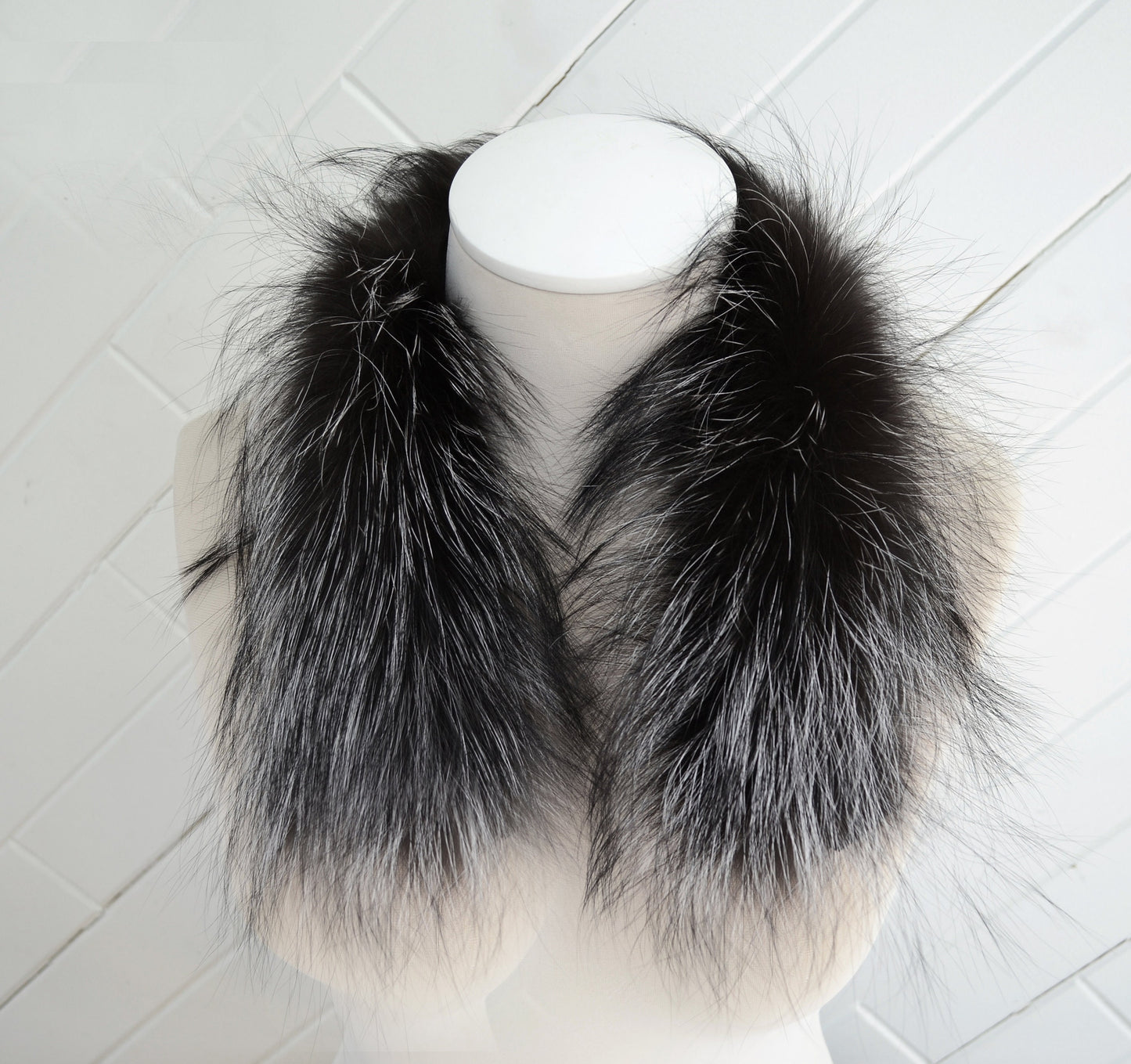 BY ORDER 60cm Real Silver Fox Fur Trim Hood, Fur collar trim, Fox Fur Collar, Fur Scarf, Fur Ruff, Fox Fur Hood, Fox Fur, Fur stripe