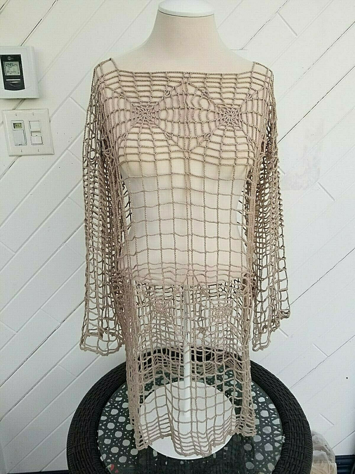 CROCHET TUNIC Dress, Beach Cover Up, Crochet Women Dress, Knitted Tunic, Summer Dress, Openwork, Spider Web Tunic, Sexy Lace Dress, Mini, L