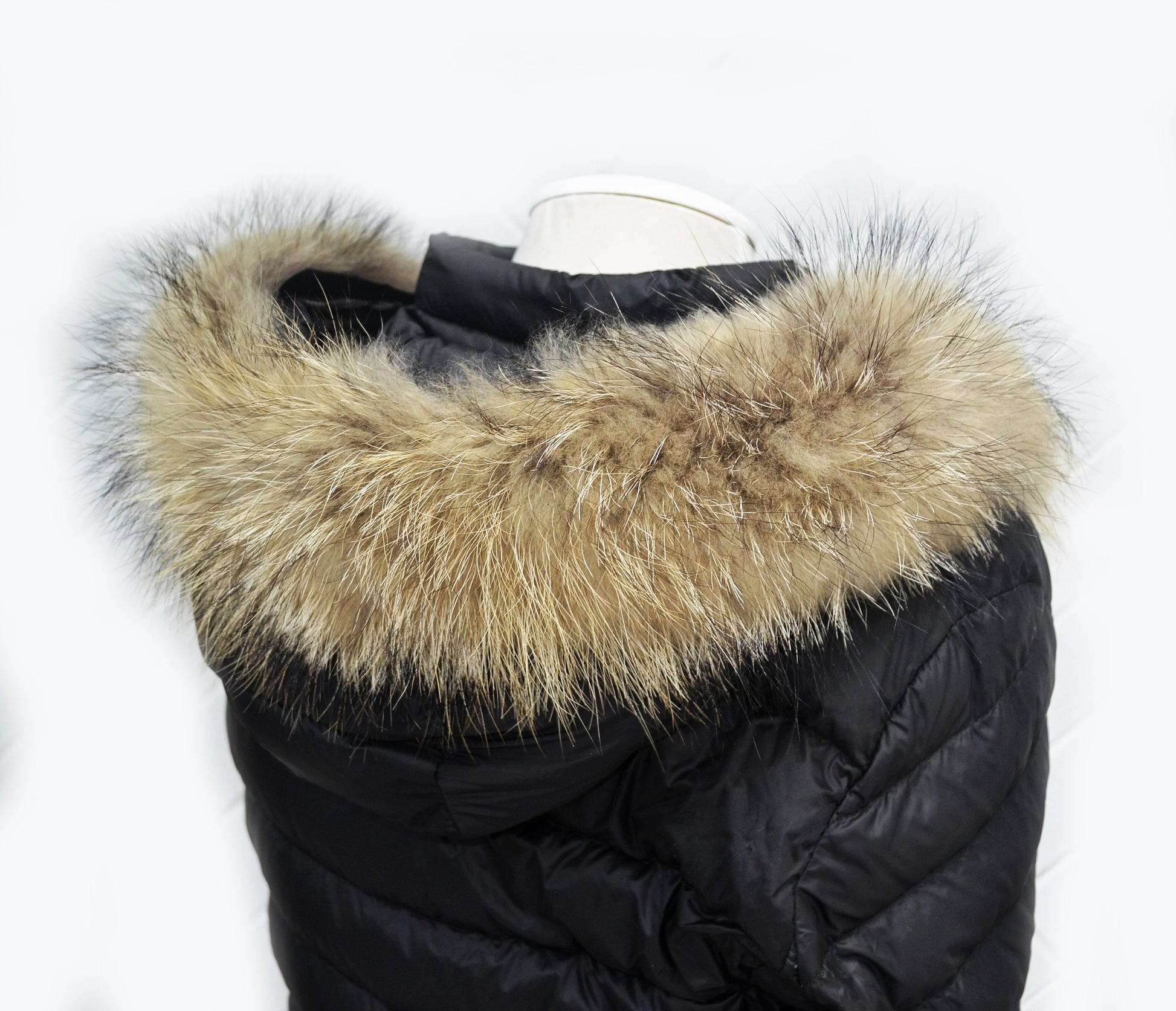 BY ORDER, 60 cm Real Raccoon Fur Collar, Fur Trim for Hoodies, Raccoon Fur Collar, Fur Scarf, Fur Ruff, Raccoon Fur Hood, Raccoon Fur