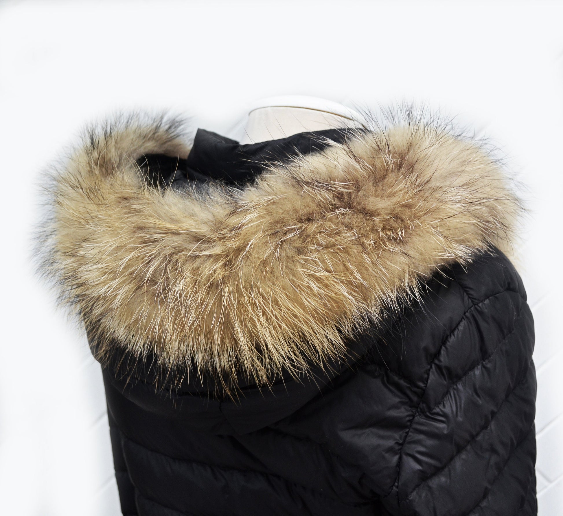 BY ORDER, 60 cm Real Raccoon Fur Collar, Fur Trim for Hoodies, Raccoon Fur Collar, Fur Scarf, Fur Ruff, Raccoon Fur Hood, Raccoon Fur