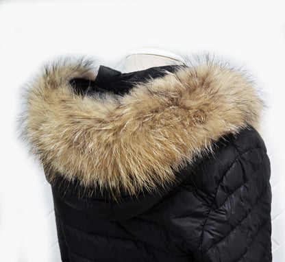 Natural Brown Real Fur Replacement for Hood – genuine Finnish raccoon pelt – image 3