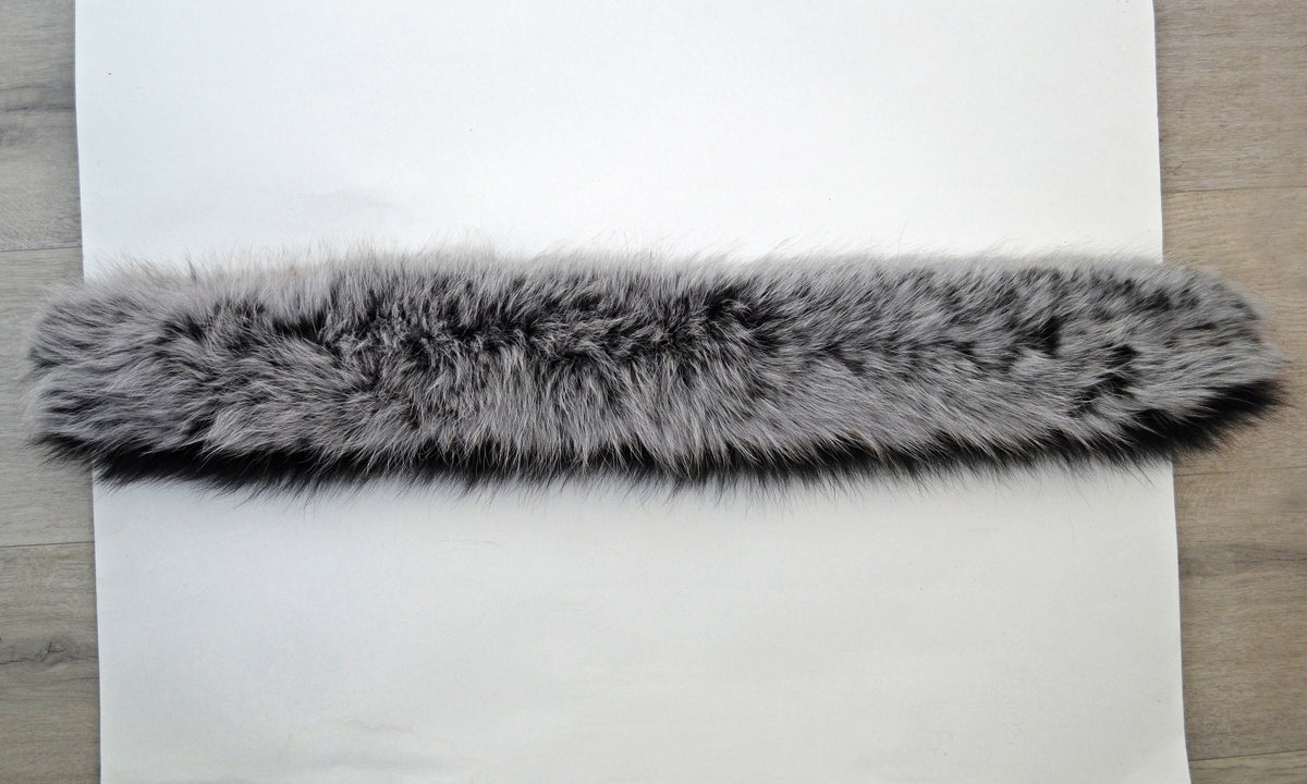 Silver Fox Look Fur Hood Ruff triple – genuine fox tail fur – image 8