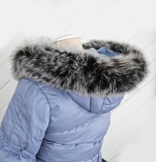 READY TO SHIP, Real Fox Fur (Tail) Trim Hood, Fur collar trim, Fox Fur Collar, Fur Scarf, Fur Ruff, Fur Hood, Fur stripe, Coat Trim, Jacket