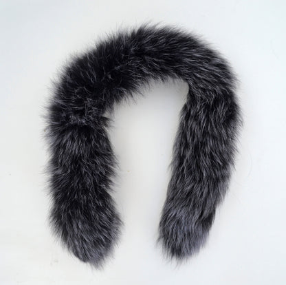 Silver Fox Look Fox Fur for Hood single – genuine fox tail fur – image 5