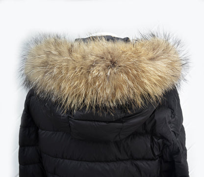 Natural Brown Real Fur Replacement for Hood – genuine Finnish raccoon pelt – image 5