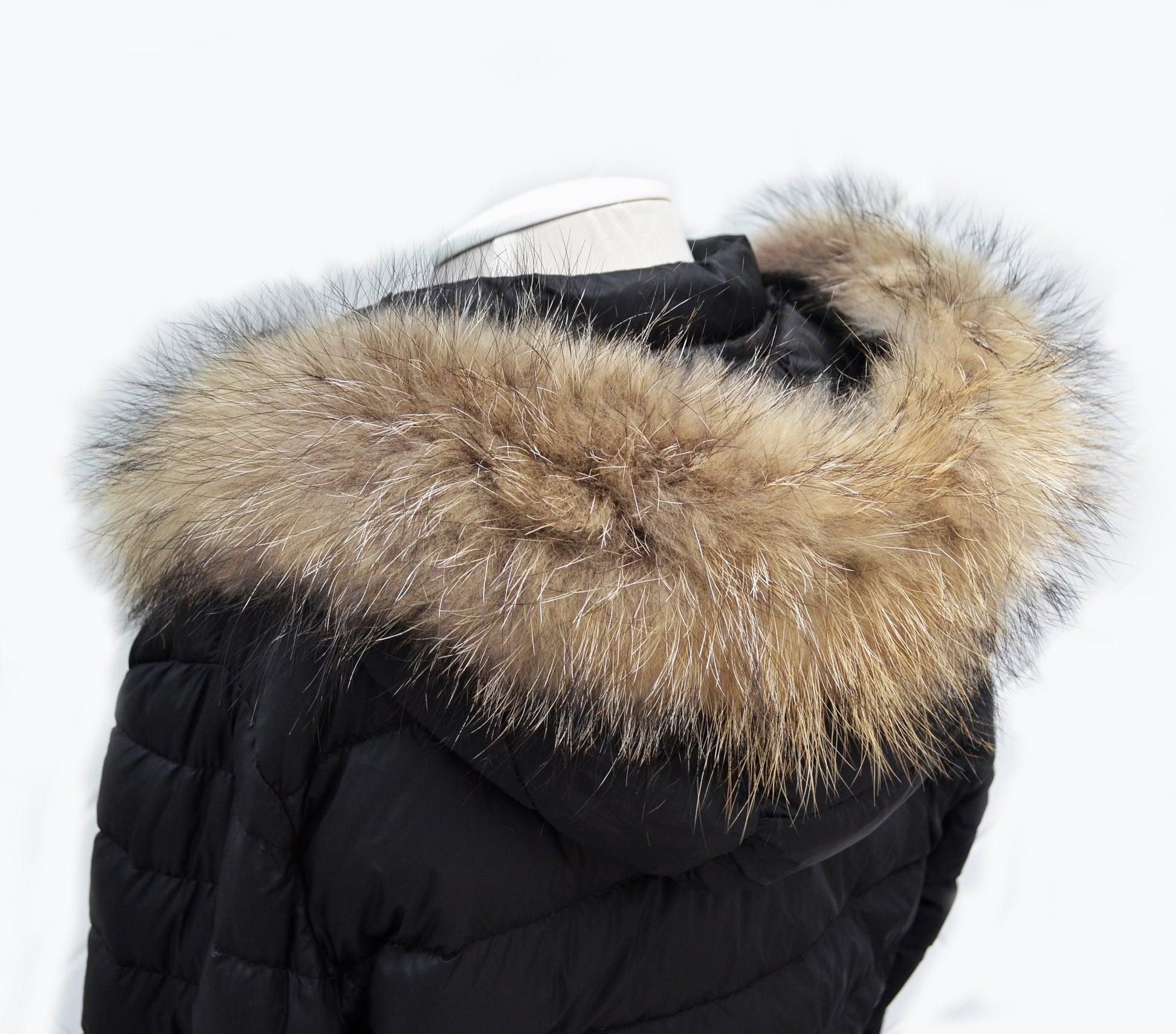 BY ORDER, 60 cm Real Raccoon Fur Collar, Fur Trim for Hoodies, Raccoon Fur Collar, Fur Scarf, Fur Ruff, Raccoon Fur Hood, Raccoon Fur