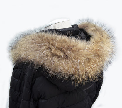 Natural Brown Real Fur Replacement for Hood – genuine Finnish raccoon pelt – image 2