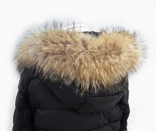 BY ORDER, 60 cm Real Raccoon Fur Collar, Fur Trim for Hoodies, Raccoon Fur Collar, Fur Scarf, Fur Ruff, Raccoon Fur Hood, Raccoon Fur