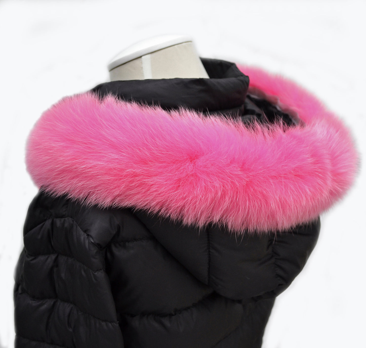 Real Pink Fox Fur Hood Trim: Luxury Finnish Fur Collar