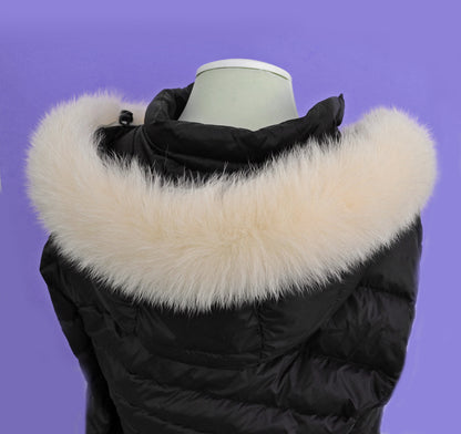 Ivory Fox Fur Collar – genuine Arctic fox pelt – image 2