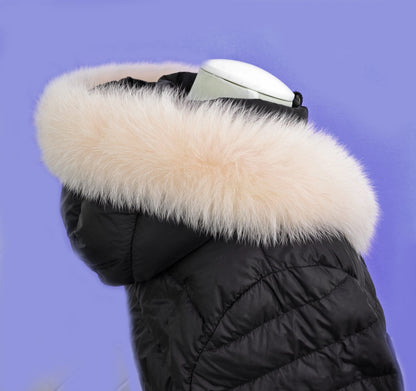 Ivory Fox Fur Collar – genuine Arctic fox pelt – image 4