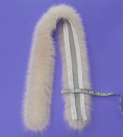 Ivory Fox Fur Collar – genuine Arctic fox pelt – image 7