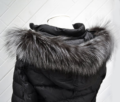 Gray Replacement Fur Trim – genuine Arctic fox pelt – image 2
