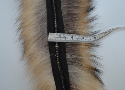 Natural real raccoon fur hood trim made from raccoon tail fur – Single – view 8