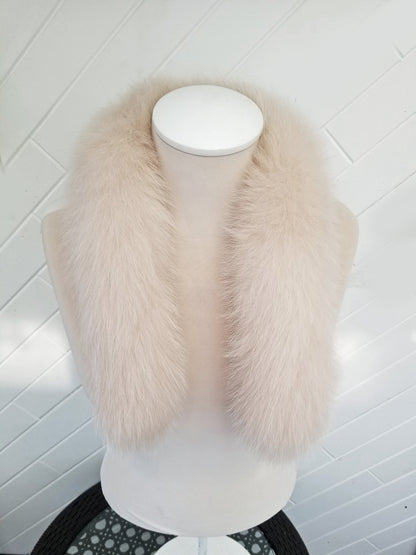 Ivory Fox Fur Collar – genuine Arctic fox pelt – image 5