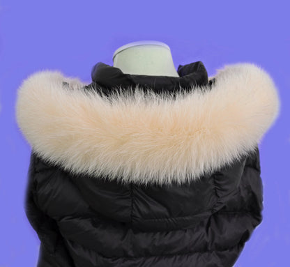 Ivory Fox Fur Collar – genuine Arctic fox pelt – image 3