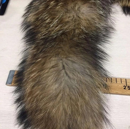 Real raccoon fur collar – natural genuine raccoon pelt