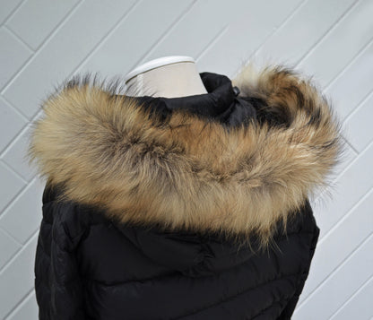 Natural real raccoon fur hood trim made from raccoon tail fur – Single – view 3