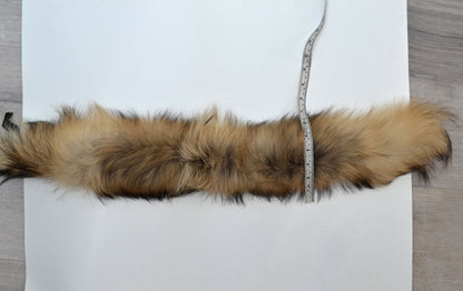 Natural real raccoon fur hood trim made from raccoon tail fur – Single – view 7