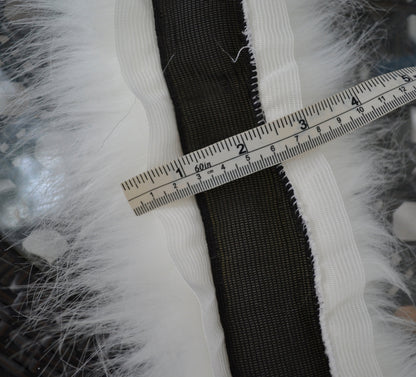 White Faux Fur Hood Replacement Trim – 60–80 cm – product photo 4