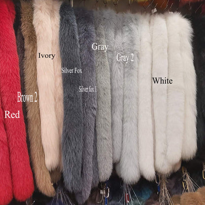 Multiple Colors Fox Fur Hood – genuine Arctic fox pelt – image 2