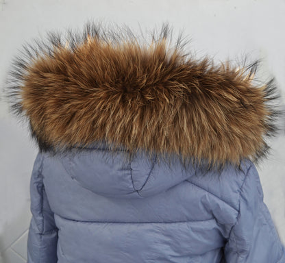 Natural Brown Hood Fur Trim – genuine Finnish raccoon pelt – image 2