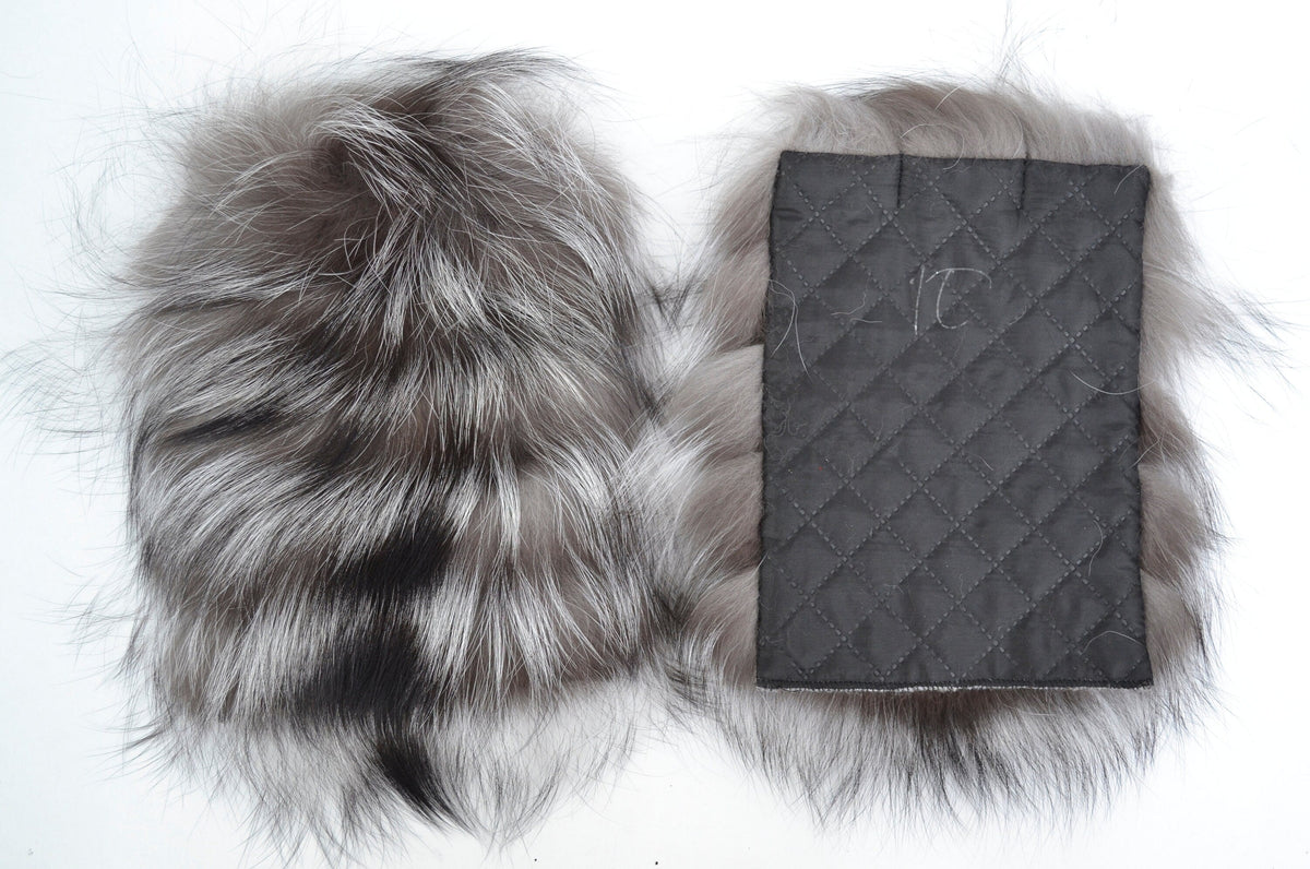 Real silver fox fur pockets for coat or cardigan – view 2