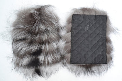 Real silver fox fur pockets for coat or cardigan – view 2