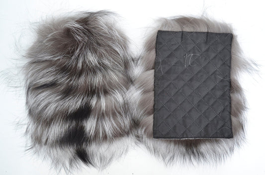 Real silver fox fur pockets for coat or cardigan – view 2