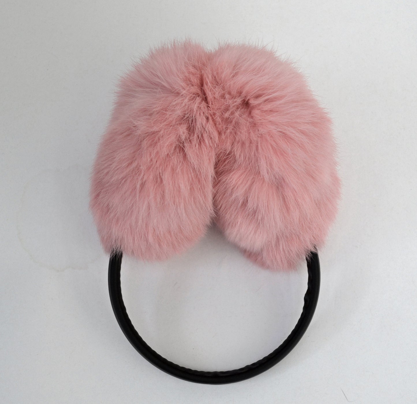 rabbit fur earmuffs pink