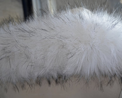 White Black-Tip Faux Fur Hood Trim – 60–80 cm – product photo 6