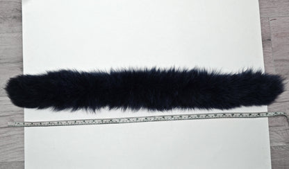 Navy Blue Real Fox Fur Tail Hood Trim single – genuine fox tail fur – image 5