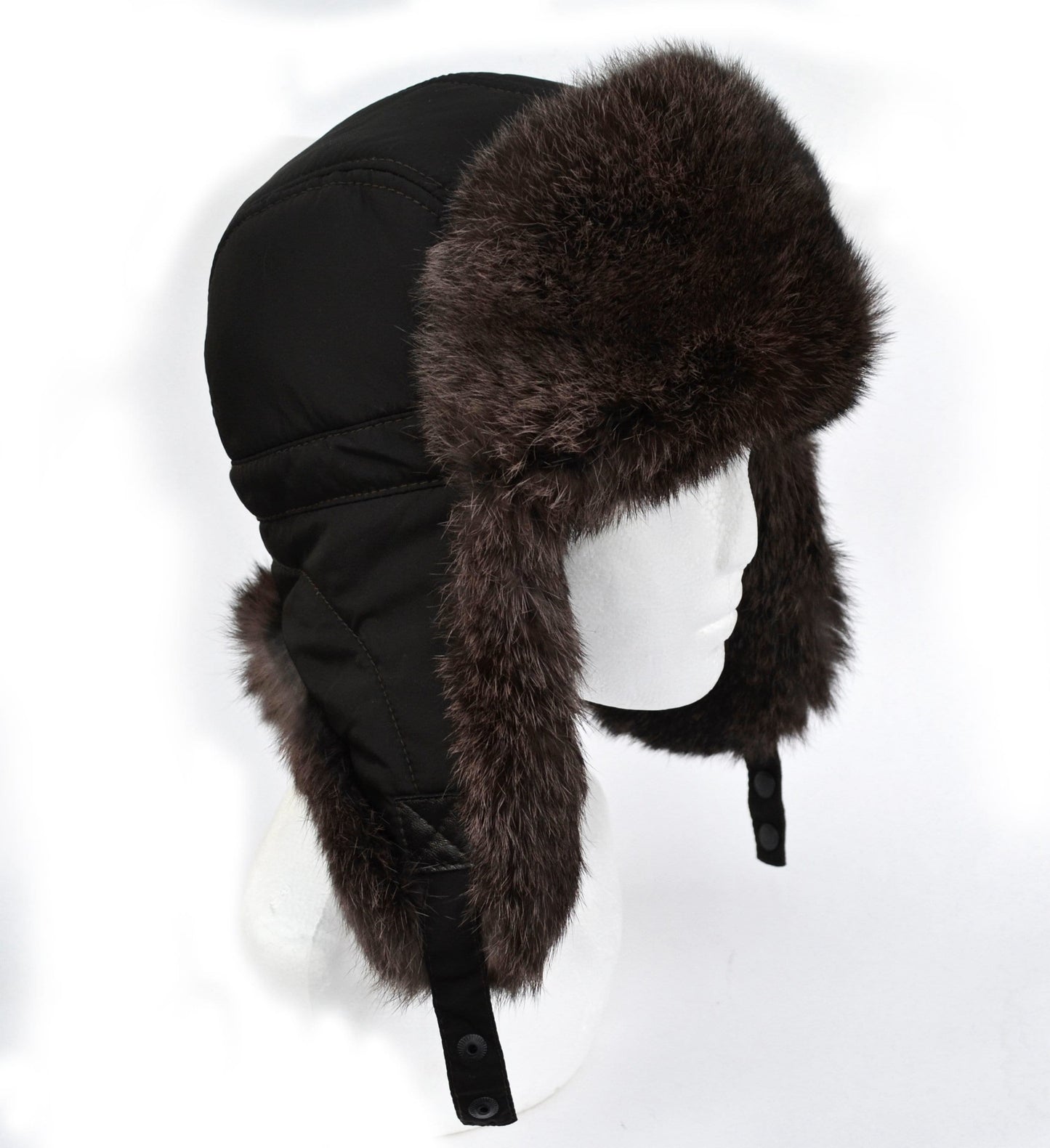 READY to SHIP Fur Ear Flap Hat, Men real fur hat, Trapper Hat, Aviator Hat, Ushanka, Russian Hat, Ski Hat, Rabbit Fur Hat Ear Flaps, Gift