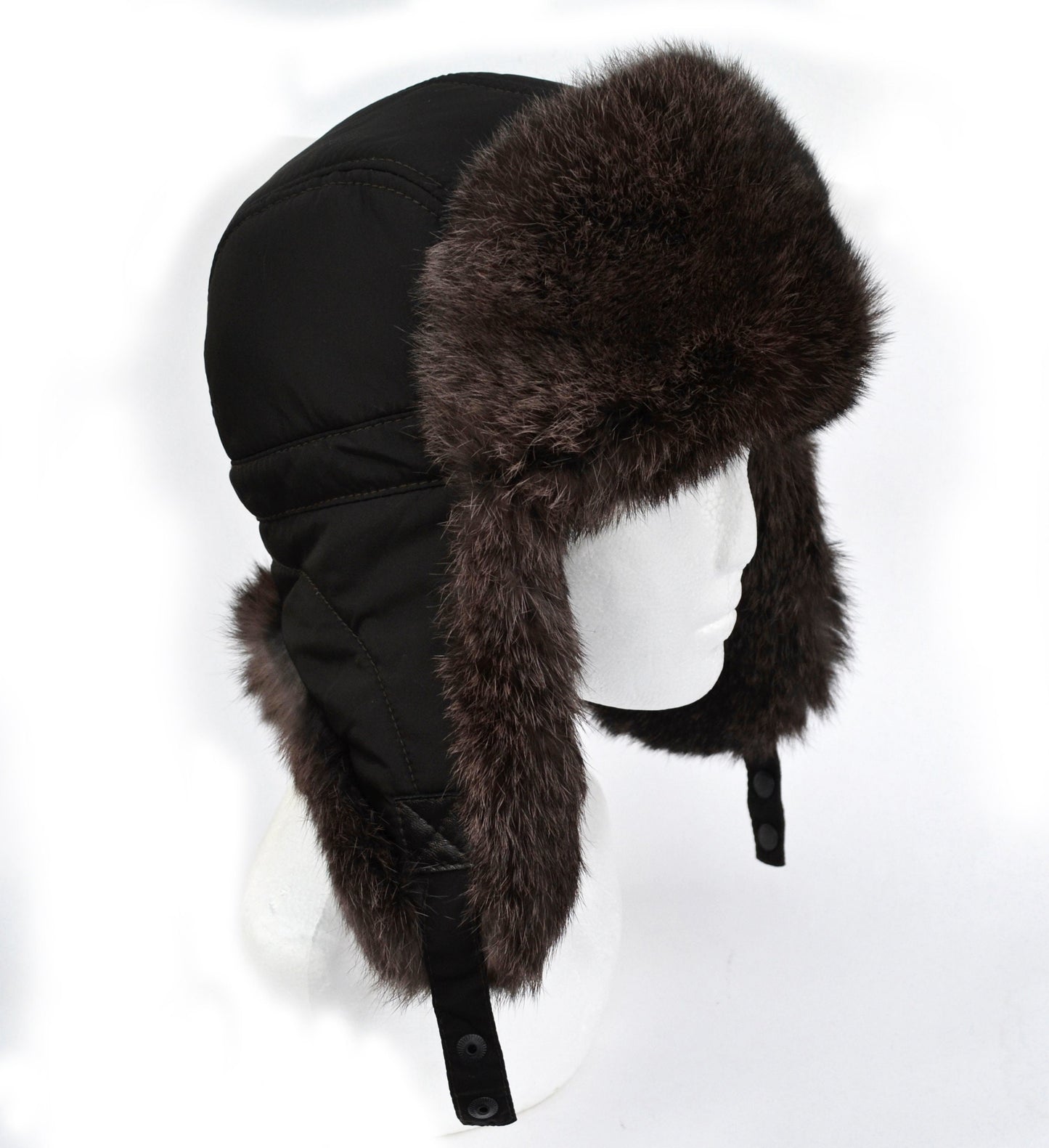 READY to SHIP Fur Ear Flap Hat, Men real fur hat, Trapper Hat, Aviator Hat, Ushanka, Russian Hat, Ski Hat, Rabbit Fur Hat Ear Flaps, Gift
