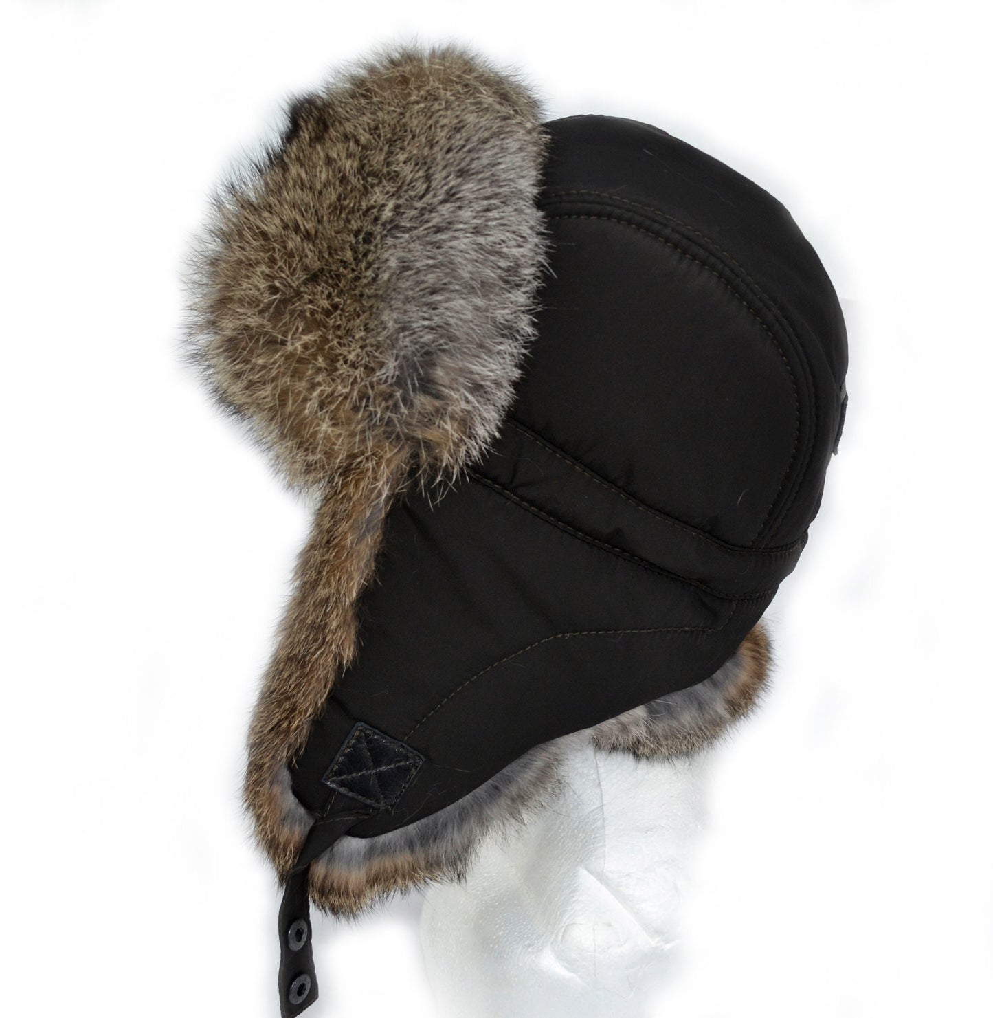 READY to SHIP Fur Ear Flap Hat, Men real fur hat, Trapper Hat, Aviator Hat, Ushanka, Russian Hat, Ski Hat, Rabbit Fur, Fur Hat Ear Flaps Men