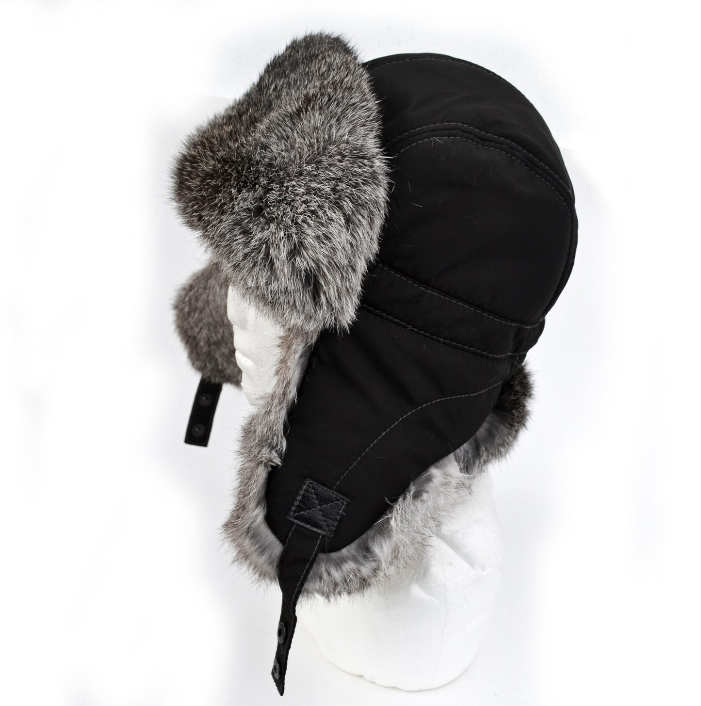 Fur Ear Flap Hat, Men real fur hat, Trapper Hat, Aviator Hat, Ushanka, Russian Hat, Ski Hat, Rabbit Fur, Fur Hat Ear Flaps, Gray fur