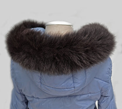 Brown Fur Trim for Hood single – genuine fox tail fur – image 3
