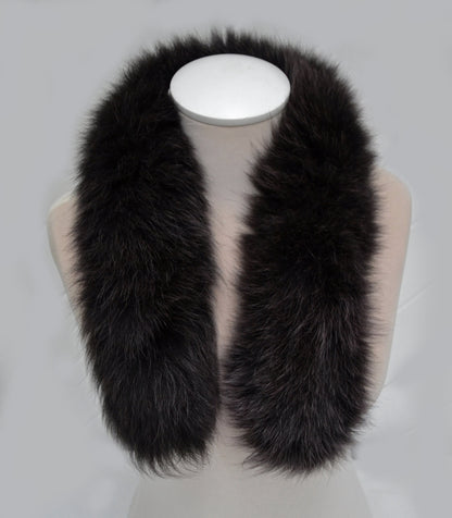 Brown Fur Trim for Hood single – genuine fox tail fur – image 4