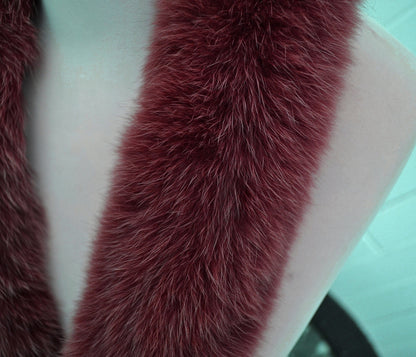 Red Fur Trim for Coat – genuine Arctic fox pelt – image 5