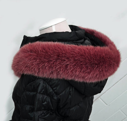 Red Fur Trim for Coat – genuine Arctic fox pelt – image 3