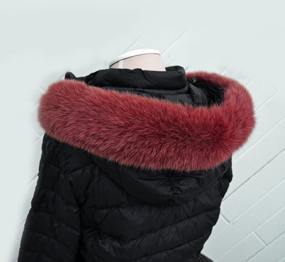 Natural Fox Fur Hood Trim – Genuine Fox Pelt – Size M