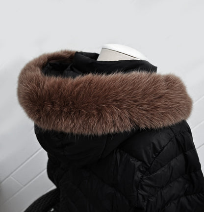 Brown Fox Fur Hood – genuine Arctic fox pelt – image 4