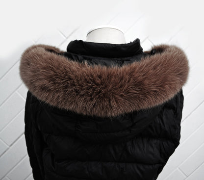 Brown Fox Fur Hood Trim – Genuine Fox Pelt – Size M