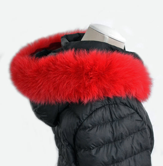 BY ORDER, not Tail, High Quality Real Fox Fur Trim Hood, Fur collar trim, Fox Fur Collar, Fur Scarf, Fur Ruff, Fox Fur Hood, Red fur