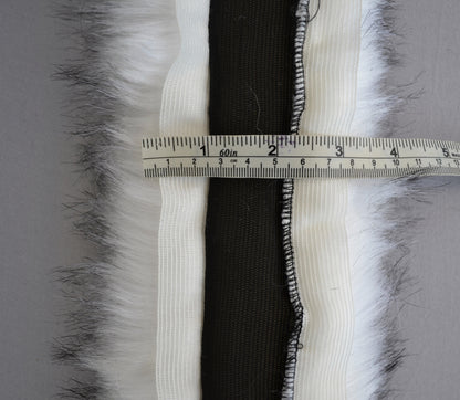 White Black-Tip Faux Fur Hood Trim – 60–80 cm – product photo 7