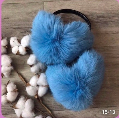 Real Fur Earmuffs, Rabbit Fur Ear Warmer, Pink Earmuffs, Large Ear Muffs, Fluffy Ear Muffs, Earmuffs Women, Rabbit Fur, Ear Warmers, Green