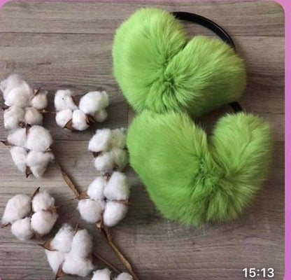 Real Fur Earmuffs, Rabbit Fur Ear Warmer, Pink Earmuffs, Large Ear Muffs, Fluffy Ear Muffs, Earmuffs Women, Rabbit Fur, Ear Warmers, Green